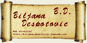 Biljana Despotović vizit kartica